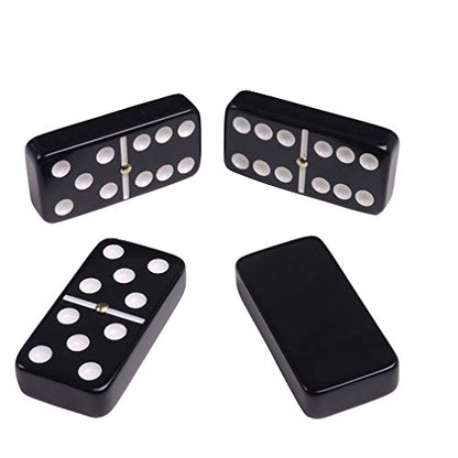 Silverman & Co. Double 6 Large Black Domino Set - Black Case