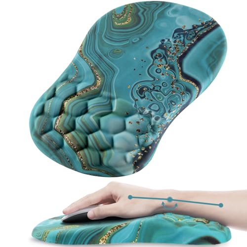 Ergonomic Mouse Pad Wrist Rest, 15° Memory Foam, Non-Slip PU Base | Mouse Pad15° Ergonomic Tilt, 100% Memory Foam, Smooth Lycra Surface, for Office & Gaming, Pain Relief Wrist Support Green - color: Green