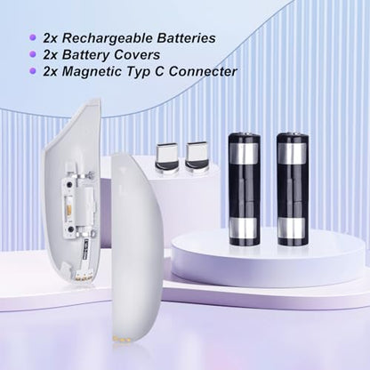 Lampelc Rechargeable AA Controllers Batteries with Controller Covers and VR Headset Magnetic C Connector, Replacement Parts for Quest 2 Charging Dock