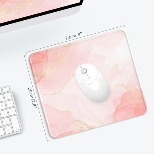 스티치 엣지가 있는 마우스 패드, 미끄럼 방지 고무 베이스가 있는 다중 패턴 컴퓨터 마우스 패드, 세탁 가능한 천 마우스패드, 게임, 노트북, PC용(블러쉬 골드) - color: 30블러쉬 골드