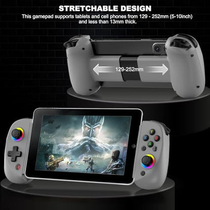 arVin Gamepad Controller for iPad/iPad Mini/iPad Air/Samsung Galaxy Tab/Huawei MatePad/Yoga Tab/iPhone 15/14/Android Phone/PC/Switch/PS4 -Play Xbox Cloud Gaming/PS Remote Play/Steam Link/Call of Duty - color: Grey, size: D8