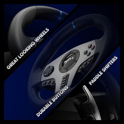 PXN Racing Wheel - Steering Wheel V9 Driving Wheel 270°/ 900° Degree Vibration Gaming Steering Wheel with Shifter and Pedal for PS4, PC, PS3, Xbox Series X|S, Xbox One(V9)