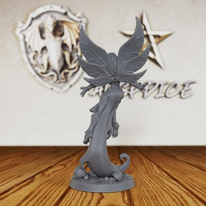 AUSPDICE Fantasy Unpainted DND Miniatures, 32mm Forest Fairy Figure-AS386 | Flying Fey Figurine for Dungeons and Dragons, TTRPG, Tabletop Gaming, Dungeon Masters, Role Playing and RPG Accessories