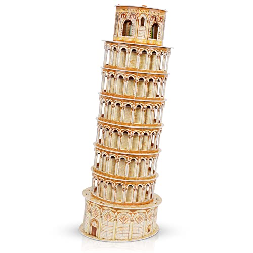 3D Puzzles for Adults & Kids, Exquisite Leaning Tower of Pisa City Large Architecture Building Model Kit, 3D Jigsaw Craft Kits STEM Educational Toys Birthday for Boys Girls Ages 10+ Home Decor, 70 PCS - style: Pisa Tower