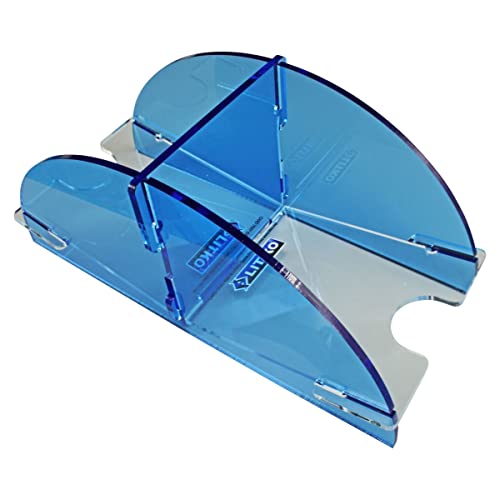 LITKO Standard Card Deck Holder | Draw & Discard, 75-100 | US/EU 70x100mm | Playing card tray for Magic, Pokémon & TCGs | Angled finger notch | Snap-fit, no glue | Laser-cut acrylic - color: Fluorescent Blue, size: Holds 75-100 Standard Cards. Draw & Disc