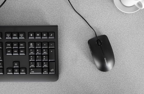 Cherry KC 1000, Wired Keyboard with Number Pad for PC/Laptop, Plug & Play (USB-A Connection), Slim Design, Whisper Quiet Typing, 4 Hot Keys, QWERTY, Black - color: Black