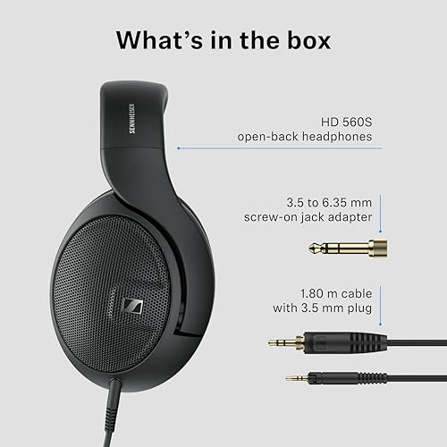 Sennheiser HD 560S Open-Back Over-Ear Wired Headphones, Black - size: (Pack of 1), style: HD 560S