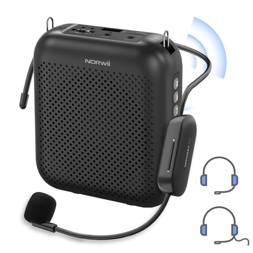 Voice Amplifier with Bluetooth, Portable Speaker with Microphone | Wireless Microphone Headset Speaker for Teacher, Mini Megaphone Sound Amplifier for Classroom, Tour Guides, Speaking - color: Black - 10W