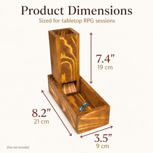 Personalized DND Gift – Custom Wooden Dice Tower with Tray, Engraved RPG Dice Roller, Dungeon Master Gift, Unique Gift for DND Player, Tabletop Gaming Accessory