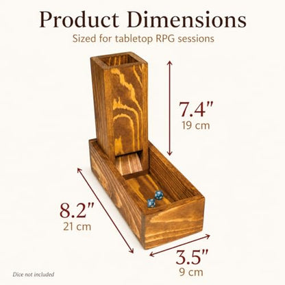 Personalized Wooden Dice Tower with Tray – Custom Engraved DND Dice Tower, Handcrafted Oak & Walnut RPG Accessory, Dungeon Master Gift, Tabletop Gaming Dice Roller