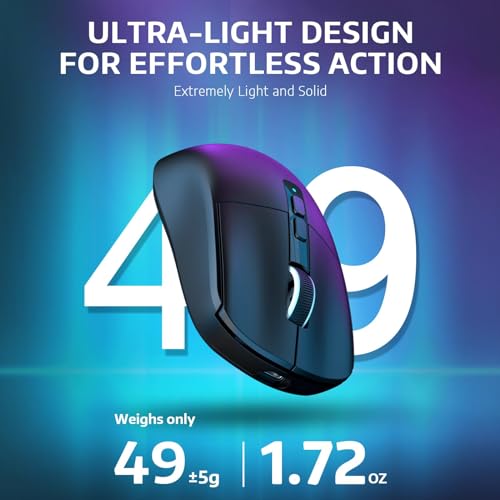 MAMBASNAKE Attack Shark X6 Wireless Gaming Mouse,RGB Magnetic Charging Dock,49g Ultralight X3 Upgrade,Tri-Mode 2.4GHz/BT5.2/USB-C,PAW3395 Sensor 26KDPI,G502 Programmable Mice for Win/Mac - Black - color: Black