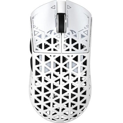 ATTACK SHARK R5Ultra 8K Carbon Fiber Wireless Gaming Mouse, White | 42K DPI,PAW3950 MAX Sensor,39g Ultra-Lightweight,Nordic 52840 MCU Chip,Wired/BT/2.4GHz Wireless Programmable Mice for PC/Mac - color: White