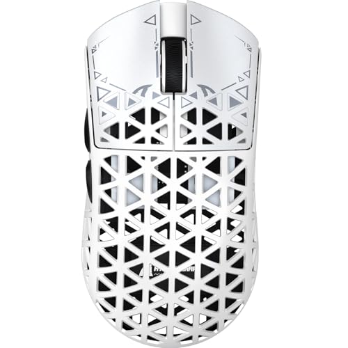 ATTACK SHARK R5Ultra 8K Carbon Fiber Wireless Gaming Mouse, White | 42K DPI,PAW3950 MAX Sensor,39g Ultra-Lightweight,Nordic 52840 MCU Chip,Wired/BT/2.4GHz Wireless Programmable Mice for PC/Mac - color: White