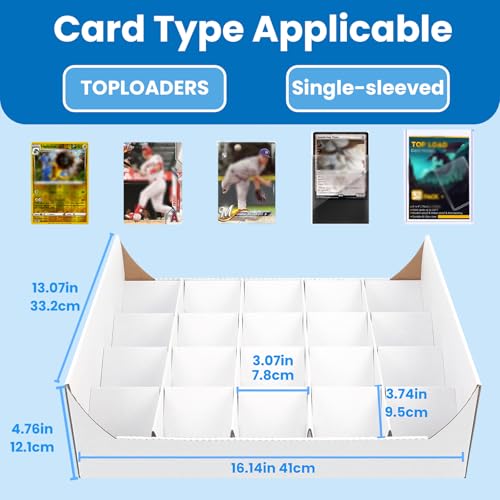 Toploder Card Sorting Tray,3-Pack 60-compartment,Bulk Box For Card With Labels,Card Sorter for TCG/Magic/Mtg Basketball Cards, trading card sorting trays - style: 3 pack