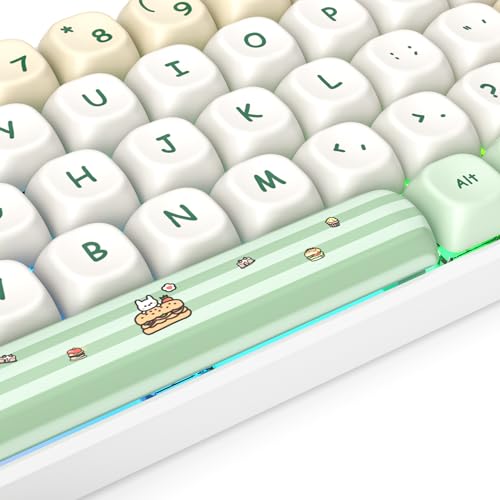 Keycap 60 Percent PBT for Mechanical Keyboard-139 Key, Dye-Sublimation Cute Keycaps MOA Profile Custom Keycaps for 61 68 87108 Mechanical Keyboard(Green) - color: Green Dog MOA