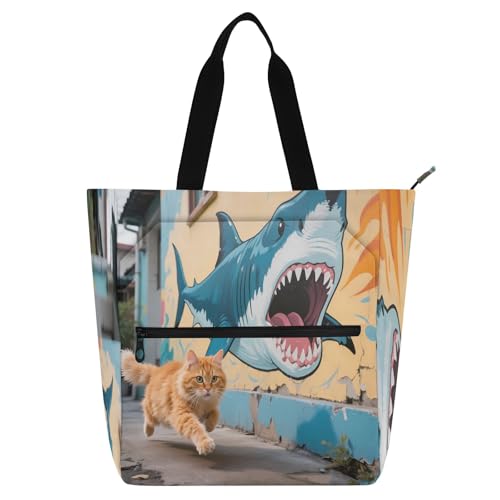 Waterproof Piano Bag for Lessons Vivid Bird Foliage Music Tote with Zipper Pockets for Sheet Music & Books - color: Cartoon Cat Cute Wall