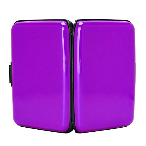 RFID Blocking Credit Card Protector Aluminum ID Case Hard Shell Business Card Holders Metal Wallet for Men or Women (Aluminum, Purple) | RFID Blocking Credit Card Protector Aluminum ID Case Hard Shell Business Card Holders Metal Wallet for Men or Women -