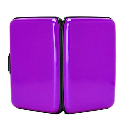 RFID Blocking Credit Card Protector Aluminum ID Case Hard Shell Business Card Holders Metal Wallet for Men or Women (Aluminum, Purple) | RFID Blocking Credit Card Protector Aluminum ID Case Hard Shell Business Card Holders Metal Wallet for Men or Women -