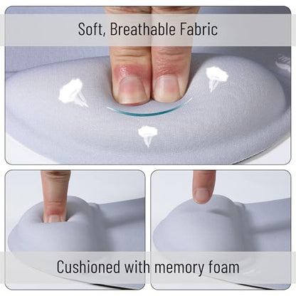 Mr. Pen- Ergonomic Mouse Pad with Wrist Rest | Light Gray Breathable Fabric with Memory Foam Cushion, Non-Slip Rubber Base, Gel Mouse Pad with Wrist Support - color: Light Gray