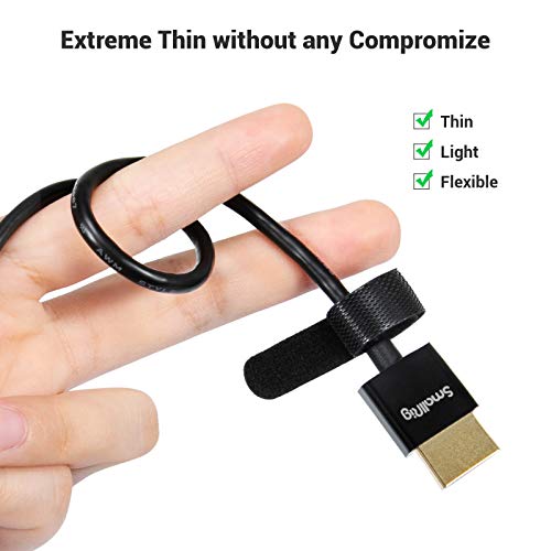 SMALLRIG Micro Ultra Thin HDMI Cable 35cm/1.15Ft (D to A), Super Flexible Slim High Speed 4K 60Hz HDR 2.0, Fit for Sony A7RIII / A6600 / A6500, for FUJIFILM X-T3 / X-T4, for GoPro Hero 7/6/5-3042B - size: 35CM(D to A)