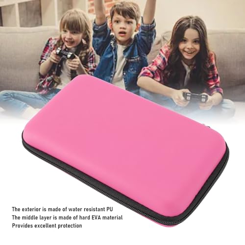 Hard Shell Carrying Case for New 3DS XL/2DS XL - Travel Protective Storage with 8 Game Cartridge Slots & Water Proof PU Exterior (Pink) - color: Pink