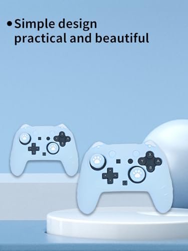 Case for Nintendo Switch 2 Pro Controller,UYRUREL Premium Sillence Material,Shock-Absorbing and Anti Drop Protection Soft Shell,with Stickers and Thumb Grips,Blue. - color: Blue