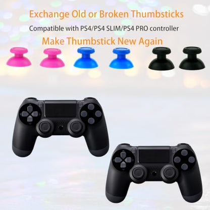 10 Joystick Analog Thumb Sticks Thumbstick for PlayStation 4 PS4 Controller | CTHTBZ 10PCS Replacement Thumbsticks Grey, Grips Repair Parts Tools Included - color: Grey
