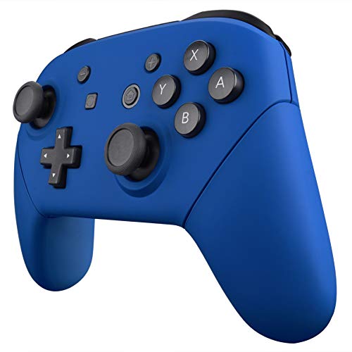 eXtremeRate Blue Faceplate Backplate Handles for Nintendo Switch Pro Controller, Soft Touch DIY Replacement Grip Housing Shell Cover for Nintendo Switch Pro - Controller NOT Included - color: Blue