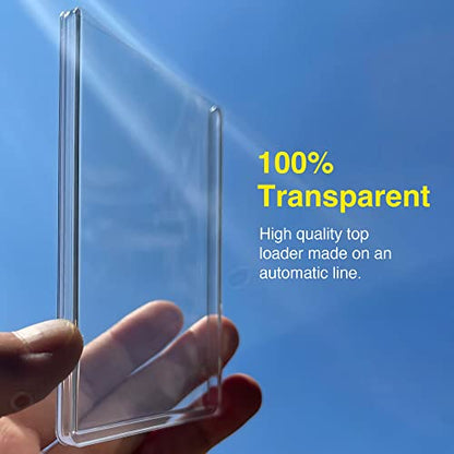 130pt Top Loaders for Cards, 3x4 Real Thick Holder with Protective Film, Toploader Card Protectors Hard Plastic, 10-Count - size: 130pt real thick holder