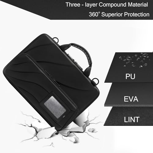 Laptop Case Hard Shell Bag,13-14 Inch, Laptop Sleeve Compatible with MacBook Air/Pro 13/Pro 14,HP Dell Acer, Laptop Travel Case,Computer Bag Carrier Protective with Shoulder Strap & Webcam Cover - size: 13-14 inch