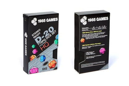 Sharp Edge DND Dice Set – Plasmic Punch Polyhedral Dice in Retro VHS Box – TTRPG Dice Set – Tabletop RPG Accessory (Set of 7) - style: Plasmic Punch