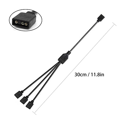 1-to-3 ARGB Splitter Cable, ARGB Cable, 5V 3 Pin Addressable RGB Splitter Extension Cable ARGB LED Sync Cable for Extend PC Computer ARGB Fans Or ARGB LED Series (2 Pack) - style: 1-to-3
