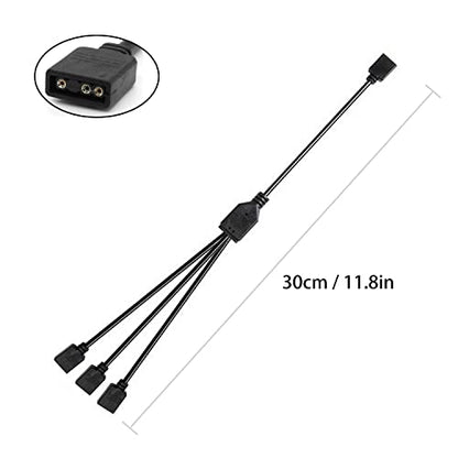 1-to-3 ARGB Splitter Cable, ARGB Cable, 5V 3 Pin Addressable RGB Splitter Extension Cable ARGB LED Sync Cable for Extend PC Computer ARGB Fans Or ARGB LED Series (2 Pack) - style: 1-to-3