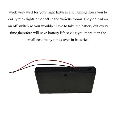 HAHIYO 12V 8AA Battery Holder Bundle with Wire Sturdy Cover Flexible Springs Contact Build-in Switch Batteries Black Case Easy Install 2 Pieces for Wall Clocks Ham Radio Kids Toys - style: 8AA-2P