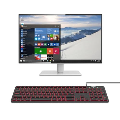 Arteck Backlit USB Wired Full Size Keyboard with Media Hotkey for PC and Laptop