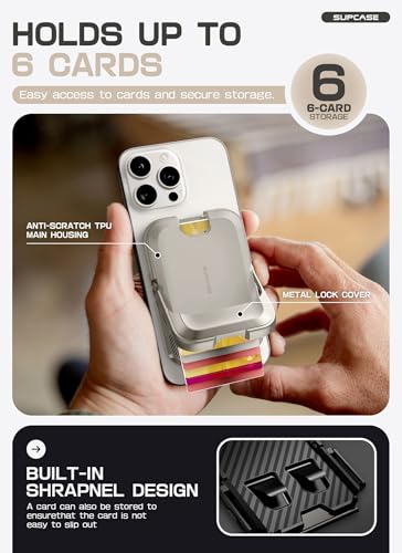 SUPCASE for MagSafe Wallet with Stand, Magnetic Wallet for Men Women, [Hold 6 Cards] [RFID Blocking] [Strong Magnetic Lock] Phone Stand Card Holder for iPhone 17/16/15/14/13/12 Series, Frost Gray - color: Frost Gray