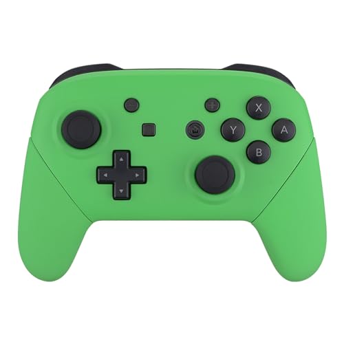 eXtremeRate Green Faceplate Backplate Handles for Nintendo Switch Pro Controller, Soft Touch DIY Replacement Grip Housing Shell Cover for Nintendo Switch Pro - Controller NOT Included - color: Green