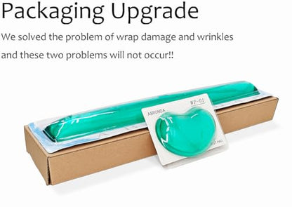 Gel Keyboard & Mouse Wrist Rest Set - Keyboard Wrist Rest Pad & Mouse Support for Office Gaming Pad Computer Laptop Ergonomic Comfortable Pain Relief-Green Pad Set - color: Green Pad Set