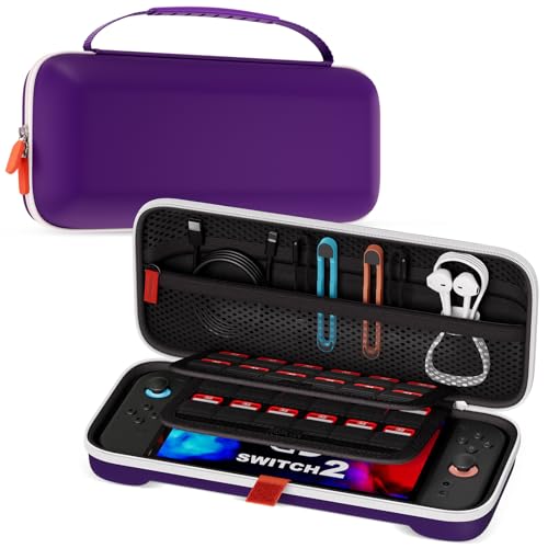 ProCase Carrying Case for Nintendo Switch 2 2025, Slim Travel Case -Purple | Hard Portable Storage Bag with 24 Game Card Slots, Protective Pouch for Switch 2 Console & Accessories, Slim Fit - color: Purple, size: for Nintendo Switch 2 (2025 Release)