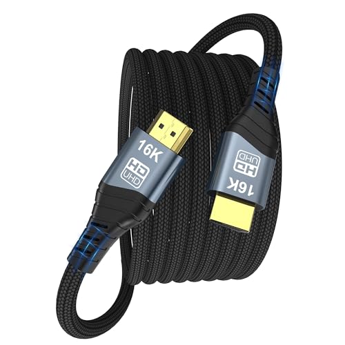 8K 10K 16K HDMI2.2 Cable , 96Gbps Ultra High Speed HDMI2.2 Cable 16K@30Hz 10K120Hz 8K@60Hz 4K@240Hz Cord, HDCP 2.3 & HDR10 eARC for Compatible with PS5/Xbox /Roku TV/Gaming PC/Blu-ra (HDMI2.2 16K 3M) - size: HDMI2.2 16K 3M