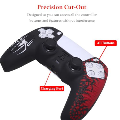 IVYUEEN Anti-Slip Silicone Skin for Playstation 5 PS5 Controller Protective Cover Case & Touch Pad Sticker for DualSense Controller