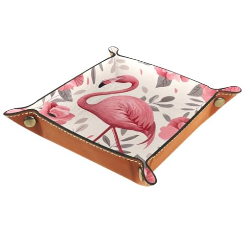 Flamingo Flowers Dice Tray Dice Rolling Tray Folding Dice Holder for Dice Games, Like RPG, DND and Other Table Games - color: Multi 4