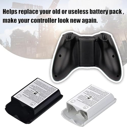Dogxiong 2 Pack Battery Pack Cover for Xbox 360 Wireless Controller, Replacement Battery Pack Cover Shell Case for Xbox360 (Black&White) - color: 2Pcs Black&White