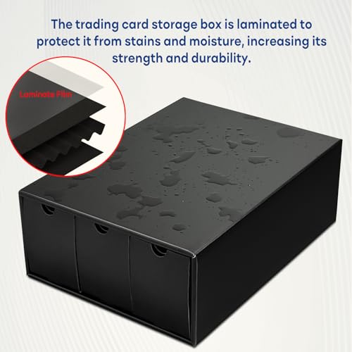 Trading Card Storage Box, Collector Cardboard Card Box with 50 Dividers for MTG TCG Magic Baseball Sports Cards Collection, 12 Drawers