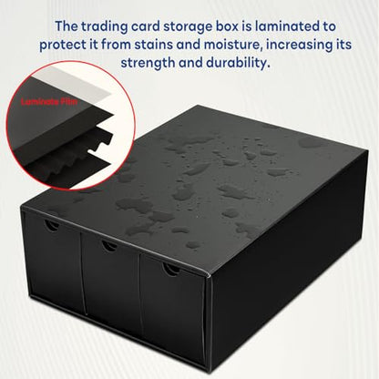 Trading Card Storage Box, Collector Cardboard Card Box with 50 Dividers for MTG TCG Magic Baseball Sports Cards Collection, 12 Drawers