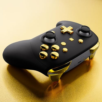 eXtremeRate DIY Replacement Full Set Buttons for Nintendo Switch 2 Pro Controller, Chrome Gold Custom ABXY Dpad + - Home Capture Power L R ZR ZL Triggers Sync GL GR Buttons for Switch 2 Pro Controller - color: Chrome Gold