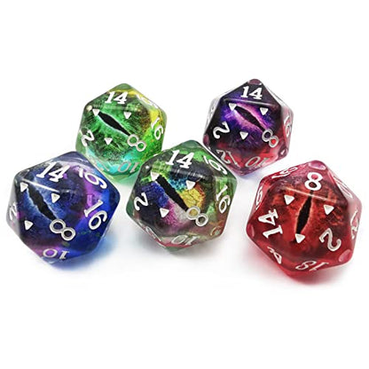 Bescon's Polyhedral Dragon Eye 20 Sides Dice 5pcs Set, Standard Size of 20MM - color: Dragon Eye D20 5pcs Set