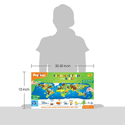 Imagimake Mapology Physical Features | World Map for Kids | 3D Puzzles for Ages 8-10 | Educational Toys for Kids 8-12 | Gifts for Boys & Girls 8-12 | Building Toys Gift for Birthday and Summer - style: Physical Features of the World