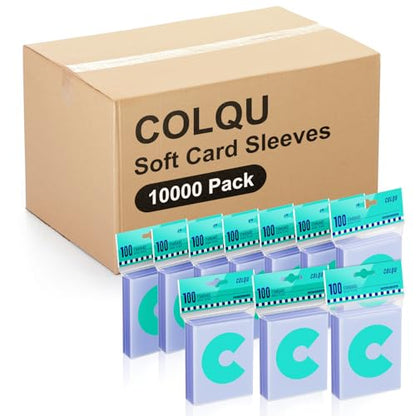 10000ct Clear Card Sleeves for Trading Cards, Soft Baseball Sports Card Sleeves, Soft Plastic Protector Fit for MTG Game Standard Cards - size: 10000