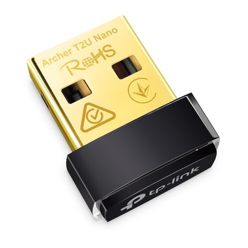 TP-Link Nano AC600 USB WiFi Adapter(Archer T2U Nano)- 2.4G/5G Dual Band Wireless Network Transceiver for PC Desktop, Travel Size, Supports Windows (11,10, 8.1, 8, 7, XP/Mac OS X 10.9-10.14) - style: AC600 WiFi